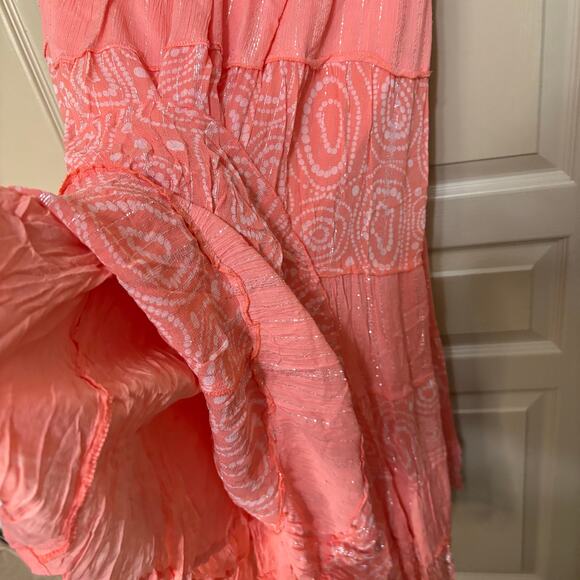 Pierre Cardin Pink Coral Shimmer Skirt Flowy - Picture 3 of 7
